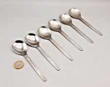 6 Vintage Mid Century Viners Stainless Fruit Spoons - Sable - Gerald Benney 60s