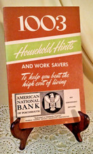 1003 HOUSEHOLD HINTS WORK SAVERS AMERICAN NTL BANK PORTSMOUTH VA 1959 LOCAL INT.