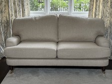 Laura Ashley Lyndon 3-Seater Small Sofa In Edwin Herringbone Natural Fabric