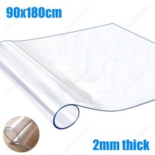 90x180cm2mm Clear Transparent Vinyl PVC Tablecloth Table Protector Plastic Cover