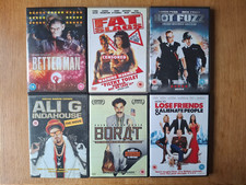 6x DVDs inc. Better Man (2024) + Borat + Hot Fuzz + Ali G Fat Slags VGC Region 2