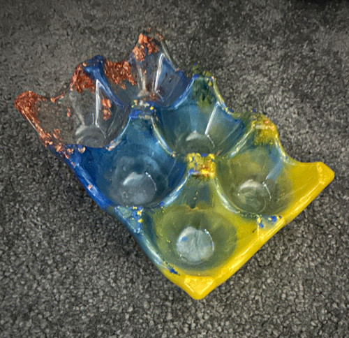 Handmade resin egg display