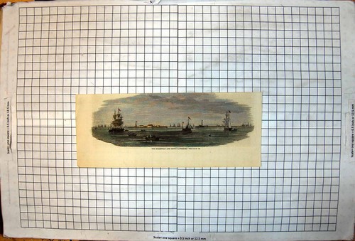 Antique old print roadstead - antique,