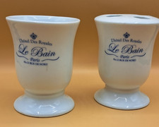 Le Bain Bathroom Accessory Stoneware Toothbrush & Holder x2 French Chic Shabby