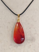 Fiery Red Resin Teardrop