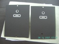 2 Vintage DS industrial 13A socket in galvanised metal panels