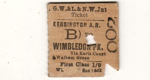 Railway ticket lnwj 1st - gw&lnwj,