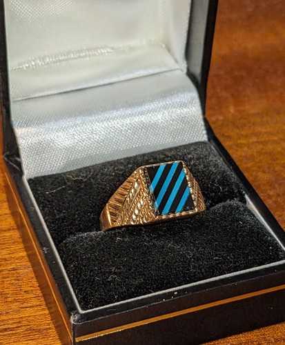 Vintage yellow gold signet - vintage, 9k