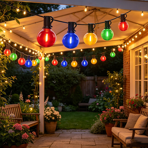 Coloured garden string festoon - coloured,
