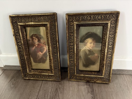 Pair victorian crystoleum - pair,