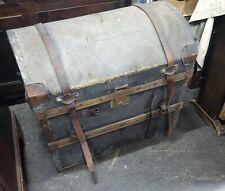 Antique Steamer Trunk Wooden Pirate Chest 
