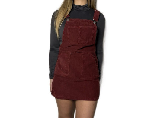Pixie girl red cord dungaree - red,