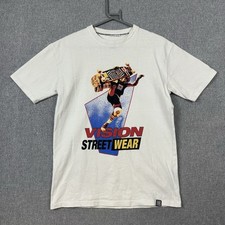 Vintage Vision Street Wear T-shirt Graphic Print Skateboard Rare White Y2k