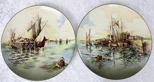 Two Vintage Royal Doulton Home Waters Plates D6434, 27cm Sailing Ships FREEPOST