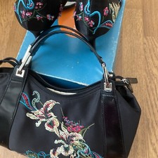Karen Millen shoes with matching bag embroidered detailed shoe and bag set