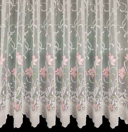Hand painted white net curtain - painted,