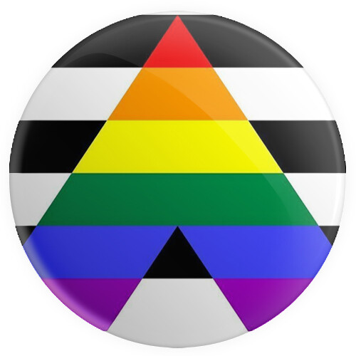 Straight ally button pin badge - straight,