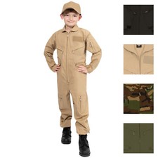 Kids Air Force Flightsuit Style Pilots Jumpsuit One-Piece Coverall