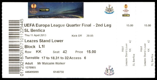 Ticket 2013 newcastle - 2013, united