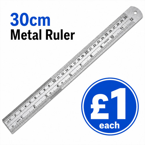 30cm metal ruler inches - cm,