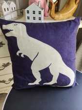 Dinosaur Cushion Cover with Inner Purple White Trex Dino Pillow A847