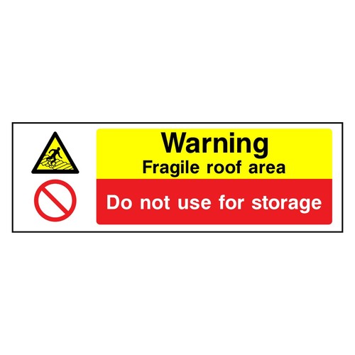 Warning fragile roof - warning, no