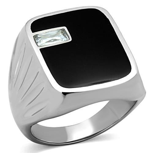 Mens black ring - onyx, signet