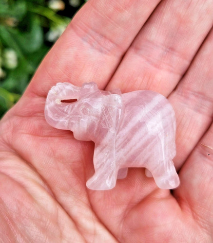 Striped rose quartz crystal - striped,