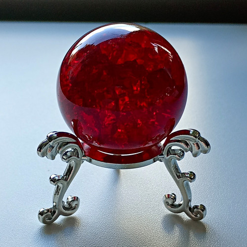 Red glossy glass orb - glass,