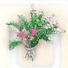 Lucky White Heather Brooch