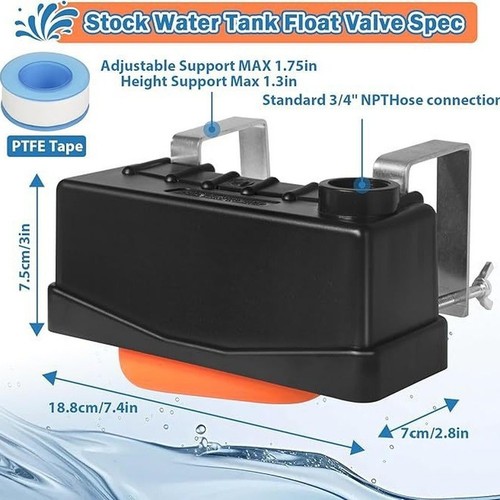 Water trough float valve - trough, for