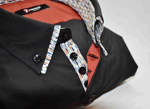Men black double collar - men’s,