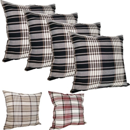 Tartan check cushion covers - tartan,