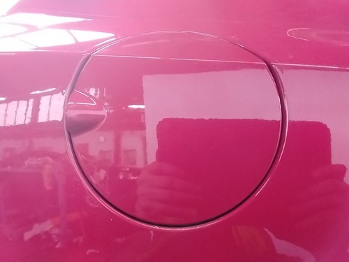Fuel filler flap red - fuel, seat