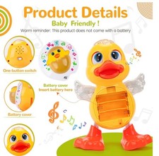 Electric Dancing Duck Musical Toys Light Up Swinging Duck Light Educational Gift