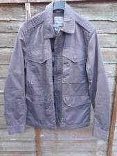 Fat Face Medium Dark Grey Coal Cotton 4 Pocket Jacket Men's M YKK Zip Fatface