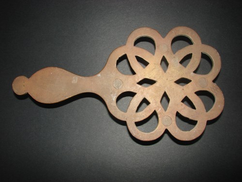 Antique metal brass trivet - metal,