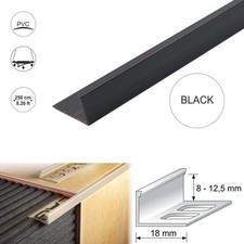 PVC Straight Edge L Shaped Tile Trim – 8mm, 10mm, 12.5mm Depth – 2.5m Length