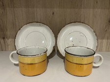 Pair of Vintage Midwinter Stonehenge SUN Cups and saucers