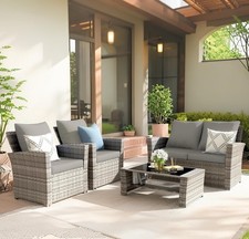 4 PIECES PATIO CONVERSATION