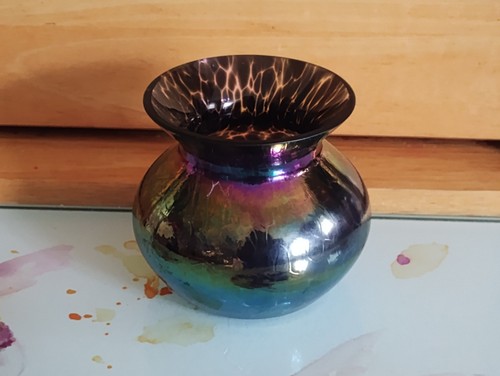 Heron glass black iridescent - heron,