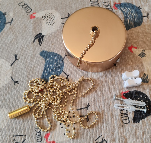 Copper pull cord - light, switch