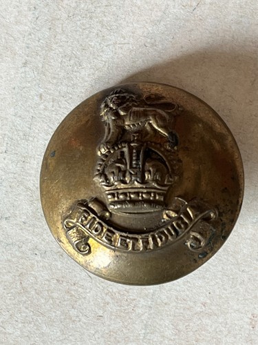 Three brass military buttons - three,