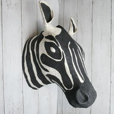 Zebra Head Wall Sculpture Art