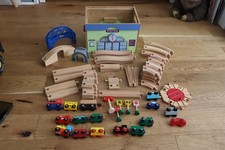 MIXED BRANDS ELC ASDA...WOODEN TRAIN SET WITH USEABLE STORAGE BOX