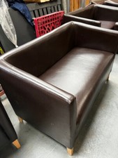 Brown Faux Leather Club Sofa Restaurant Hotel Bar Cafe Pub Bistro