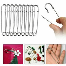 10pcs Heavy Duty Strong Silver Large Safety Pins DIY Crafts Clothing Blazers UK