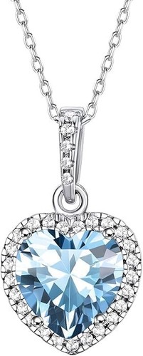 Aquamarine necklace for - mm,