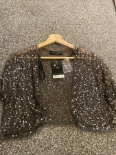 DP Brown Silver Sequin Bolero