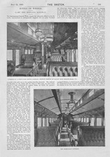 Interiors of First & Third Class midland Railway Carriages - Antique Print 1893